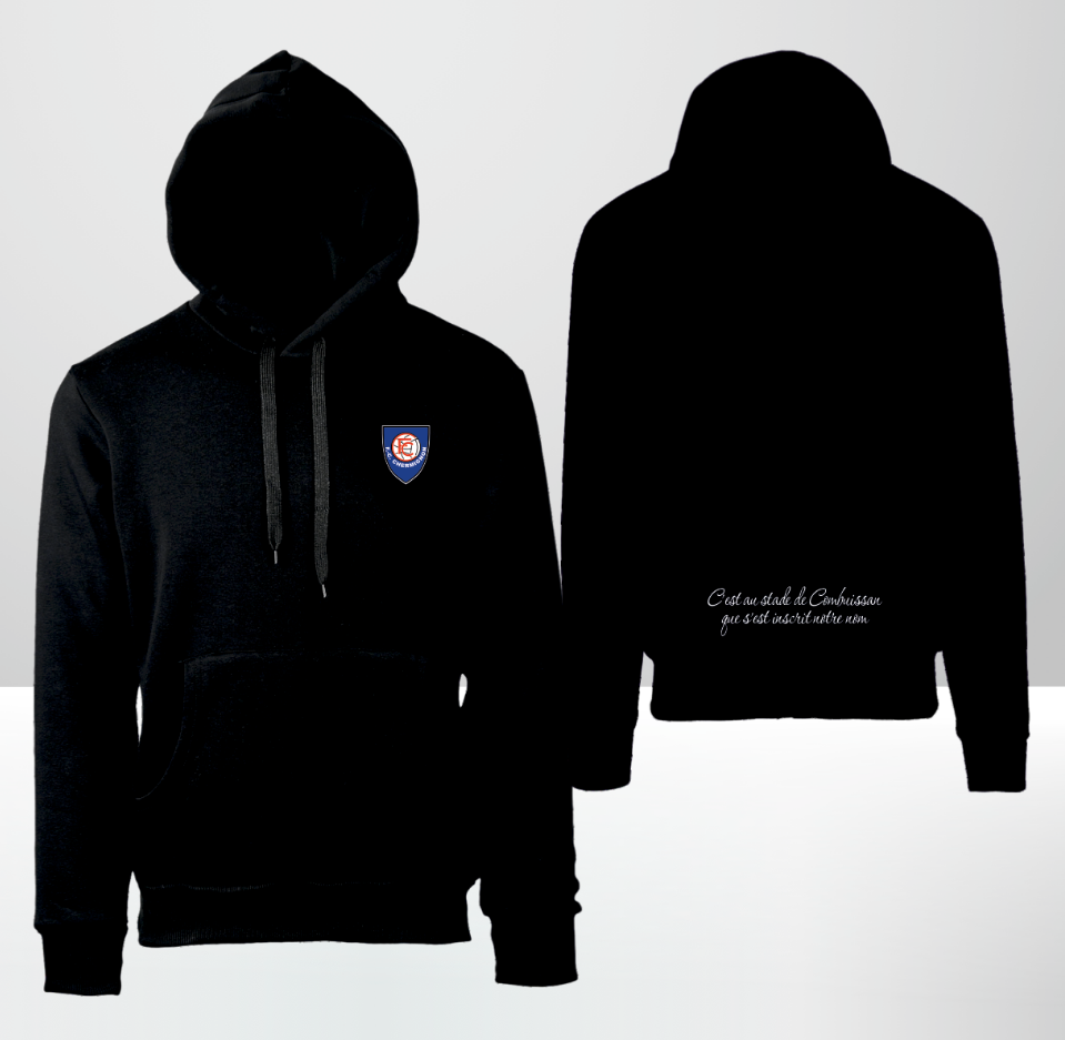 Sweat à capuche noir adulte